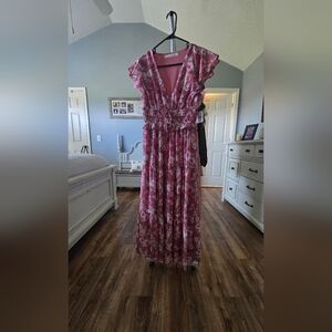 Altar'd State Pink Floral Maxi Dress